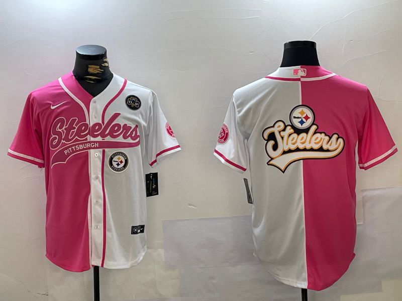Men Pittsburgh Steelers Blank white pink Joint Name 2024 Nike Limited NFL Jersey style 8->pittsburgh steelers->NFL Jersey